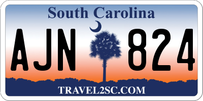 SC license plate AJN824
