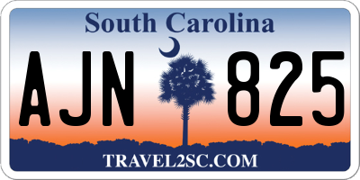 SC license plate AJN825