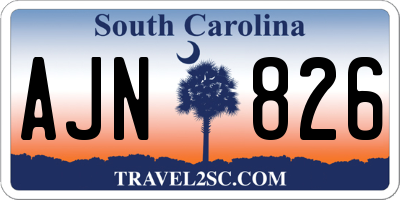 SC license plate AJN826
