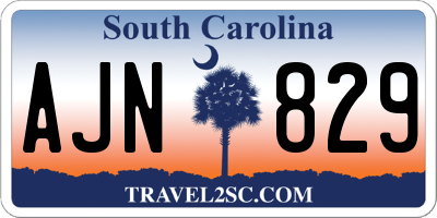 SC license plate AJN829
