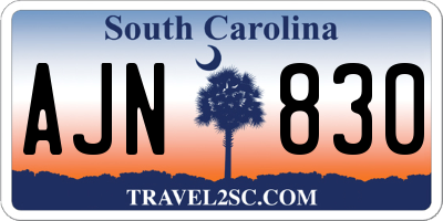 SC license plate AJN830