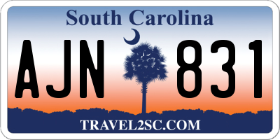 SC license plate AJN831