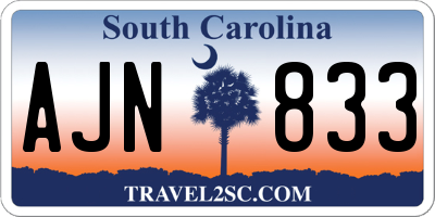 SC license plate AJN833
