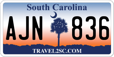 SC license plate AJN836