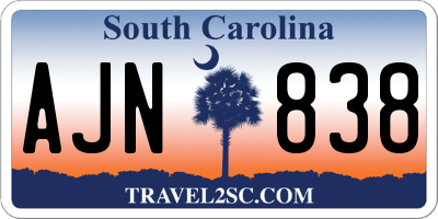 SC license plate AJN838