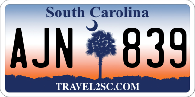 SC license plate AJN839