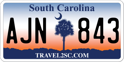 SC license plate AJN843