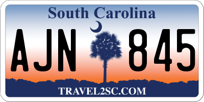 SC license plate AJN845