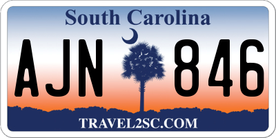 SC license plate AJN846