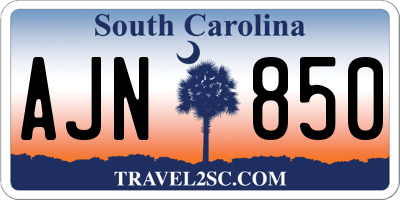 SC license plate AJN850