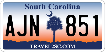 SC license plate AJN851