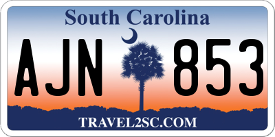 SC license plate AJN853