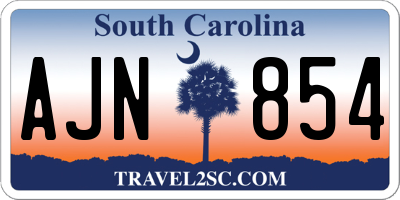 SC license plate AJN854