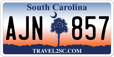 SC license plate AJN857