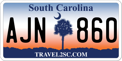 SC license plate AJN860