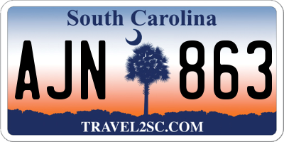 SC license plate AJN863