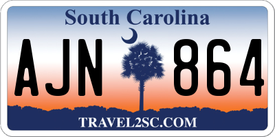 SC license plate AJN864