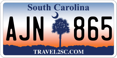 SC license plate AJN865