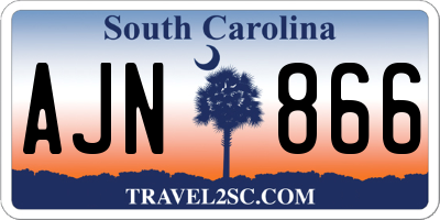 SC license plate AJN866