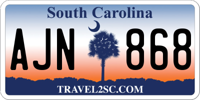 SC license plate AJN868