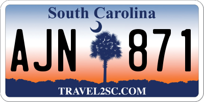 SC license plate AJN871