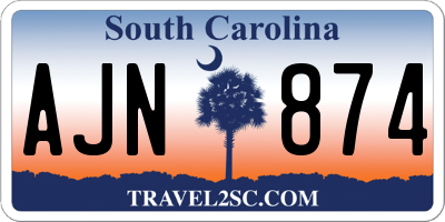 SC license plate AJN874
