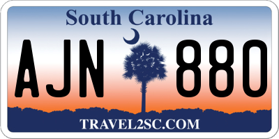 SC license plate AJN880