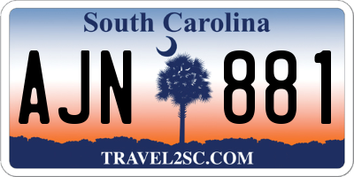 SC license plate AJN881