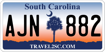 SC license plate AJN882