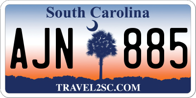 SC license plate AJN885