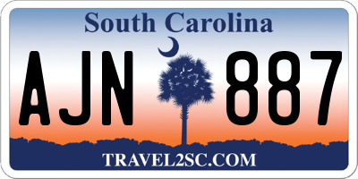 SC license plate AJN887