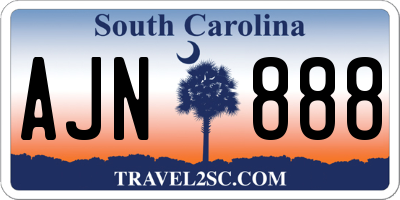 SC license plate AJN888