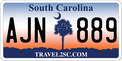 SC license plate AJN889