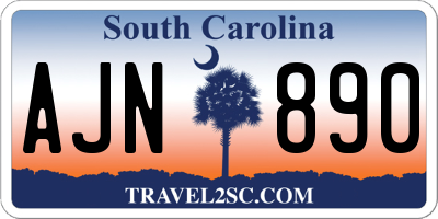 SC license plate AJN890
