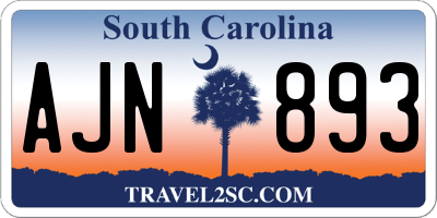 SC license plate AJN893