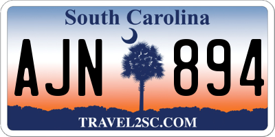 SC license plate AJN894