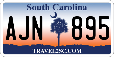 SC license plate AJN895