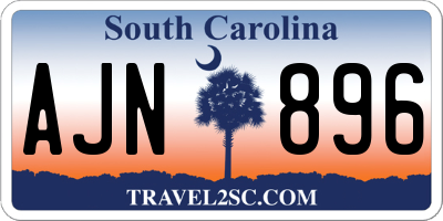 SC license plate AJN896