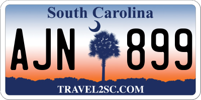 SC license plate AJN899