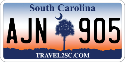 SC license plate AJN905