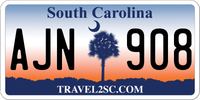 SC license plate AJN908