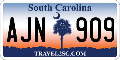 SC license plate AJN909