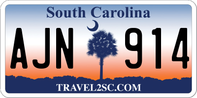 SC license plate AJN914