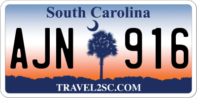SC license plate AJN916