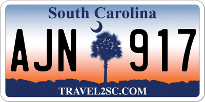 SC license plate AJN917