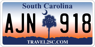 SC license plate AJN918