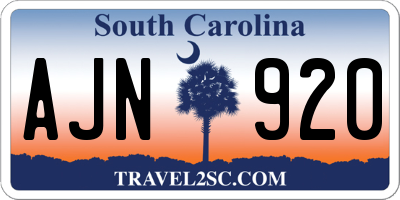 SC license plate AJN920
