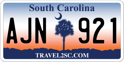 SC license plate AJN921