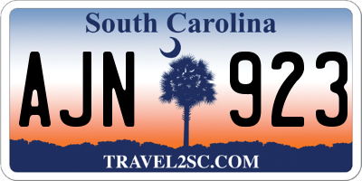 SC license plate AJN923