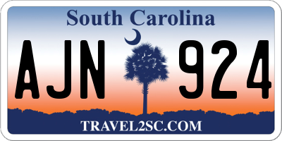 SC license plate AJN924